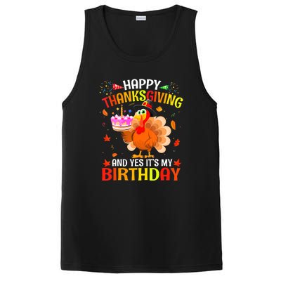 Thanksgiving And Yes It's My Birthday Cute Turkey PosiCharge Competitor Tank