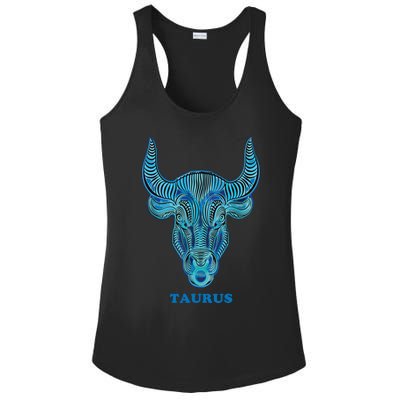 TaurusPersonality Astrology Zodiac Sign Horoscope Design Ladies PosiCharge Competitor Racerback Tank