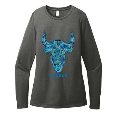 TaurusPersonality Astrology Zodiac Sign Horoscope Design Womens CVC Long Sleeve Shirt