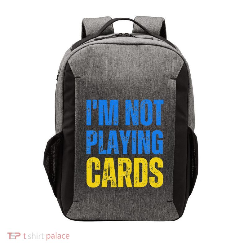 Trump And Zelensky’S Heated Meeting IM Not Playing Cards Vector Backpack
