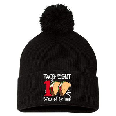 Taco Bout 100 Days of School Funny Tacos Teacher Student Pom Pom 12in Knit Beanie