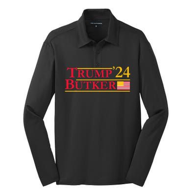 Trump Butker 2024 Team Butker Conservative Christian Woman Silk Touch Performance Long Sleeve Polo