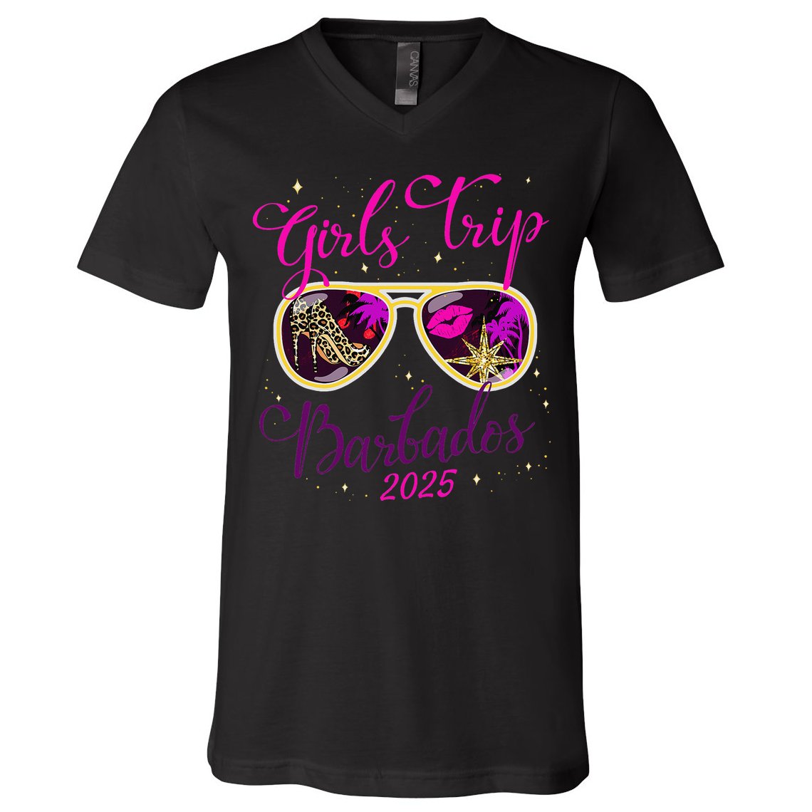 Trip Barbados 2025 Weekend Vacation Birthday Squad V-Neck T-Shirt