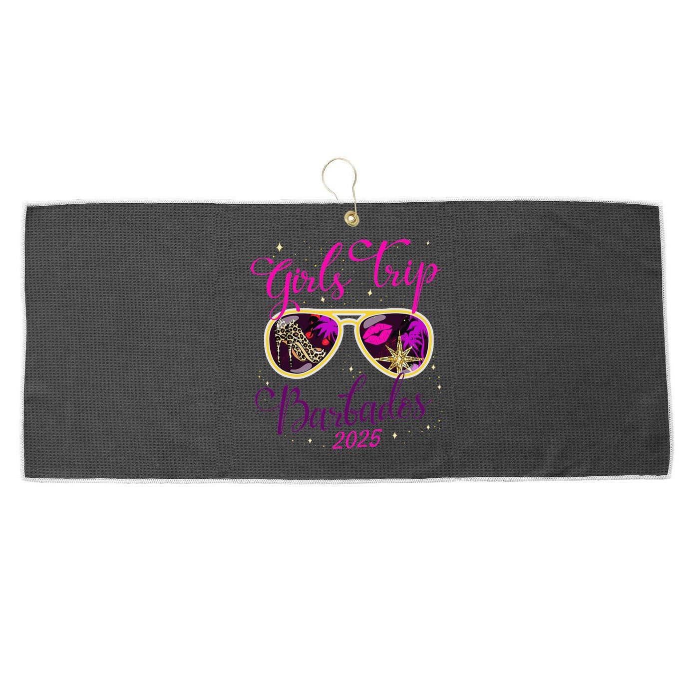 Trip Barbados 2025 Weekend Vacation Birthday Squad Large Microfiber Waffle Golf Towel