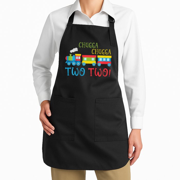Train Birthday 2nd Choo Choo I'm Two 2 Year Old Full-Length Apron With Pockets