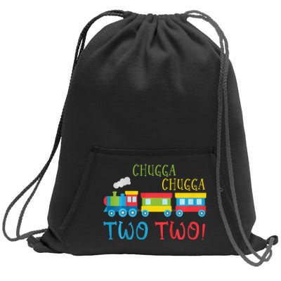 Train Birthday 2nd Choo Choo I'm Two 2 Year Old Sweatshirt Cinch Pack Bag