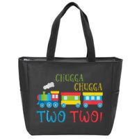 Train Birthday 2nd Choo Choo I'm Two 2 Year Old Zip Tote Bag