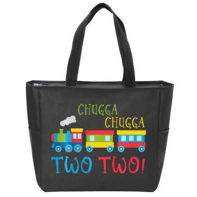 Train Birthday 2nd Choo Choo I'm Two 2 Year Old Zip Tote Bag