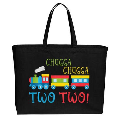 Train Birthday 2nd Choo Choo I'm Two 2 Year Old Cotton Canvas Jumbo Tote