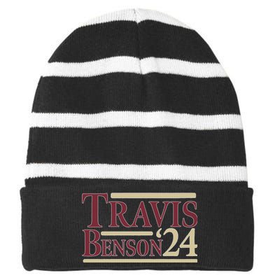 Travis Benson 24 Striped Beanie with Solid Band