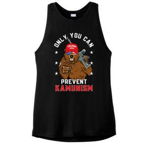 Trump Bearmaga 2024 Only You Can Prevent Kamunism Ladies PosiCharge Tri-Blend Wicking Tank