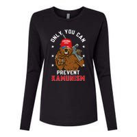 Trump Bearmaga 2024 Only You Can Prevent Kamunism Womens Cotton Relaxed Long Sleeve T-Shirt