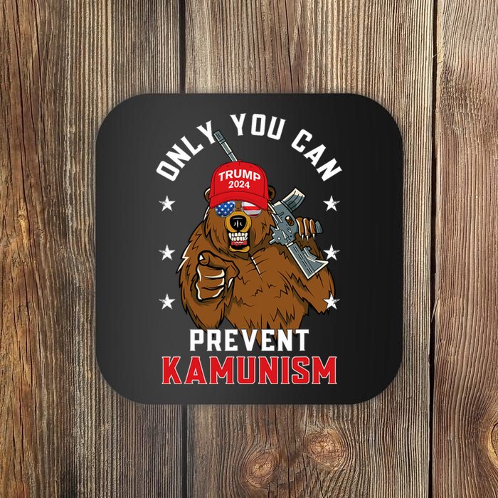 Trump Bearmaga 2024 Only You Can Prevent Kamunism Coaster