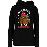 Trump Bearmaga 2024 Only You Can Prevent Kamunism Womens Funnel Neck Pullover Hood