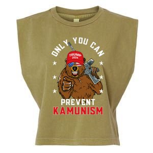 Trump Bearmaga 2024 Only You Can Prevent Kamunism Garment-Dyed Women's Muscle Tee