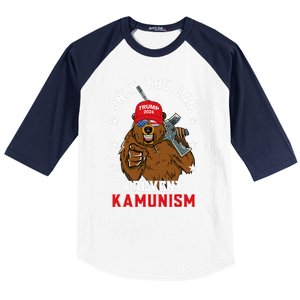 Trump Bearmaga 2024 Only You Can Prevent Kamunism Baseball Sleeve Shirt