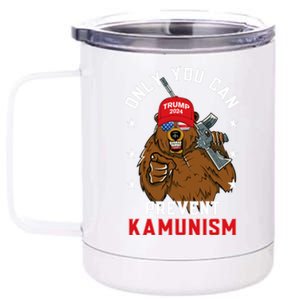 Trump Bearmaga 2024 Only You Can Prevent Kamunism 12 oz Stainless Steel Tumbler Cup