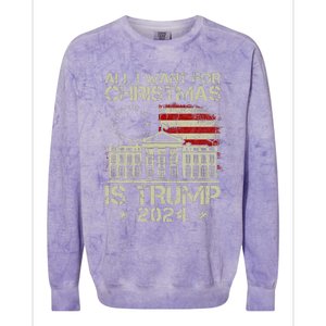 Trump Back 2024 All I Want For Christmas Is A New President Colorblast Crewneck Sweatshirt