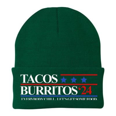 Tacos Burritos 2024 Everybody Chill LetS Get Some Food Knit Cap Winter Beanie