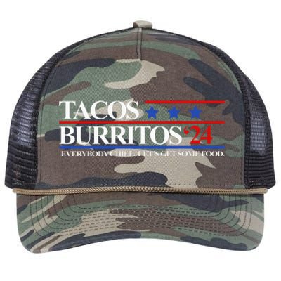 Tacos Burritos 2024 Everybody Chill LetS Get Some Food Retro Rope Trucker Hat Cap