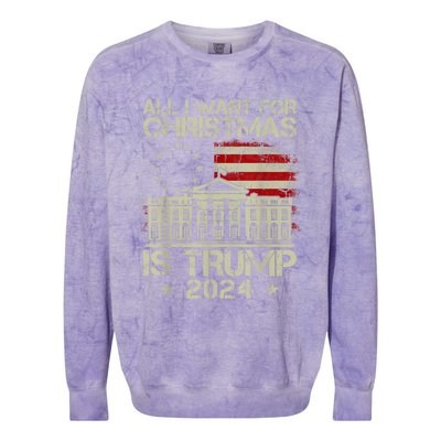 Trump Back 2024 All I Want For Christmas Is A New President Colorblast Crewneck Sweatshirt