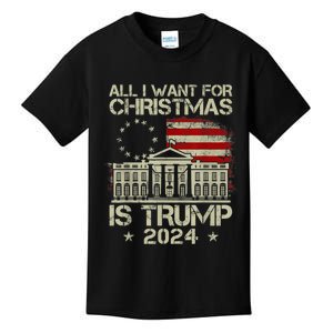 Trump Back 2024 All I Want For Christmas Is A New President Kids T-Shirt