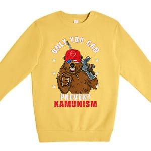 Trump Bearmaga 2024 Only You Can Prevent Kamunism Premium Crewneck Sweatshirt