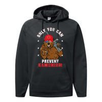 Trump Bearmaga 2024 Only You Can Prevent Kamunism Performance Fleece Hoodie