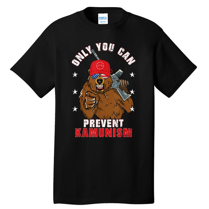 Trump Bearmaga 2024 Only You Can Prevent Kamunism Tall T-Shirt