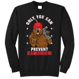 Trump Bearmaga 2024 Only You Can Prevent Kamunism Tall Sweatshirt