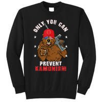 Trump Bearmaga 2024 Only You Can Prevent Kamunism Tall Sweatshirt