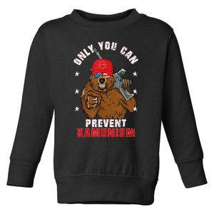 Trump Bearmaga 2024 Only You Can Prevent Kamunism Toddler Sweatshirt