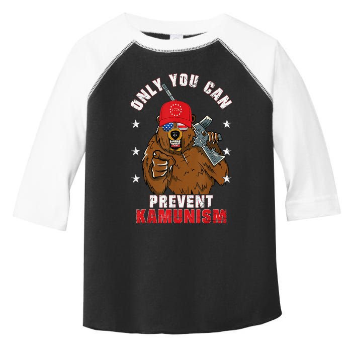 Trump Bearmaga 2024 Only You Can Prevent Kamunism Toddler Fine Jersey T-Shirt