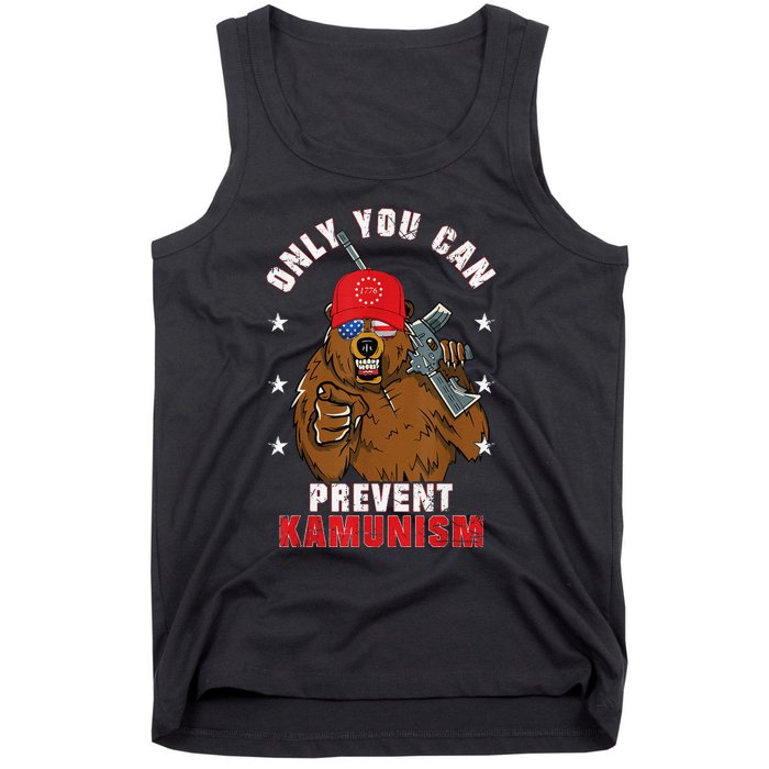 Trump Bearmaga 2024 Only You Can Prevent Kamunism Tank Top