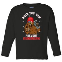 Trump Bearmaga 2024 Only You Can Prevent Kamunism Toddler Long Sleeve Shirt