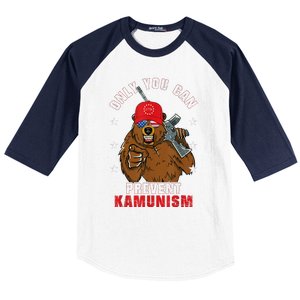 Trump Bearmaga 2024 Only You Can Prevent Kamunism Baseball Sleeve Shirt