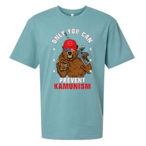 Trump Bearmaga 2024 Only You Can Prevent Kamunism Sueded Cloud Jersey T-Shirt