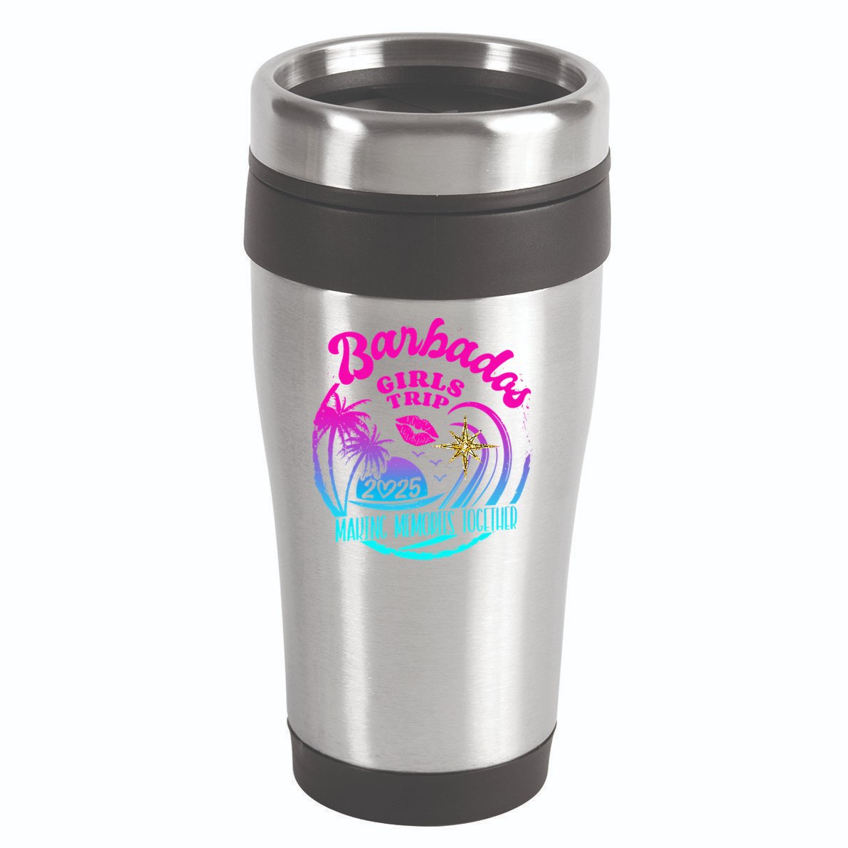 Trip Barbados 2025 Weekend Vacation Birthday Squad 16oz Travel Tumbler