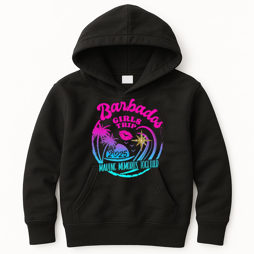 Trip Barbados 2025 Weekend Vacation Birthday Squad Kids Hoodie