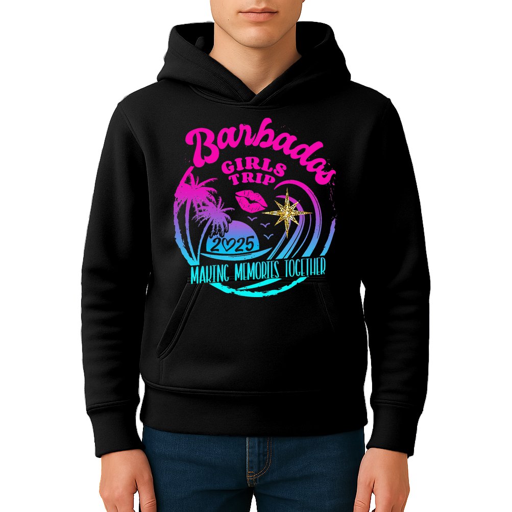 Trip Barbados 2025 Weekend Vacation Birthday Squad Kids Hoodie