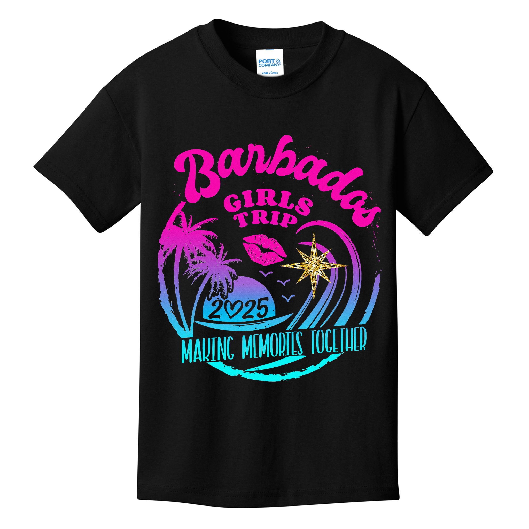 Trip Barbados 2025 Weekend Vacation Birthday Squad Kids T-Shirt