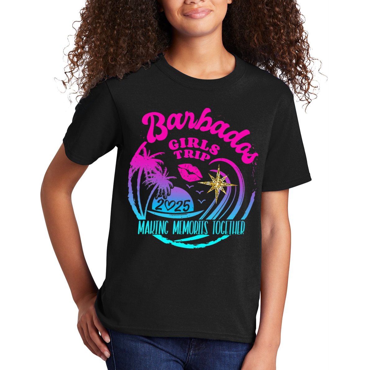 Trip Barbados 2025 Weekend Vacation Birthday Squad Kids T-Shirt