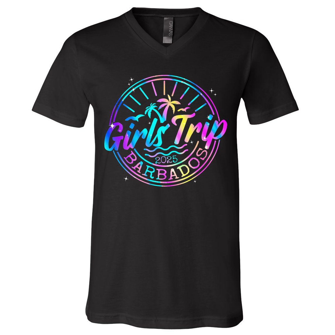 Trip Barbados 2025 Weekend Vacation Birthday Squad V-Neck T-Shirt