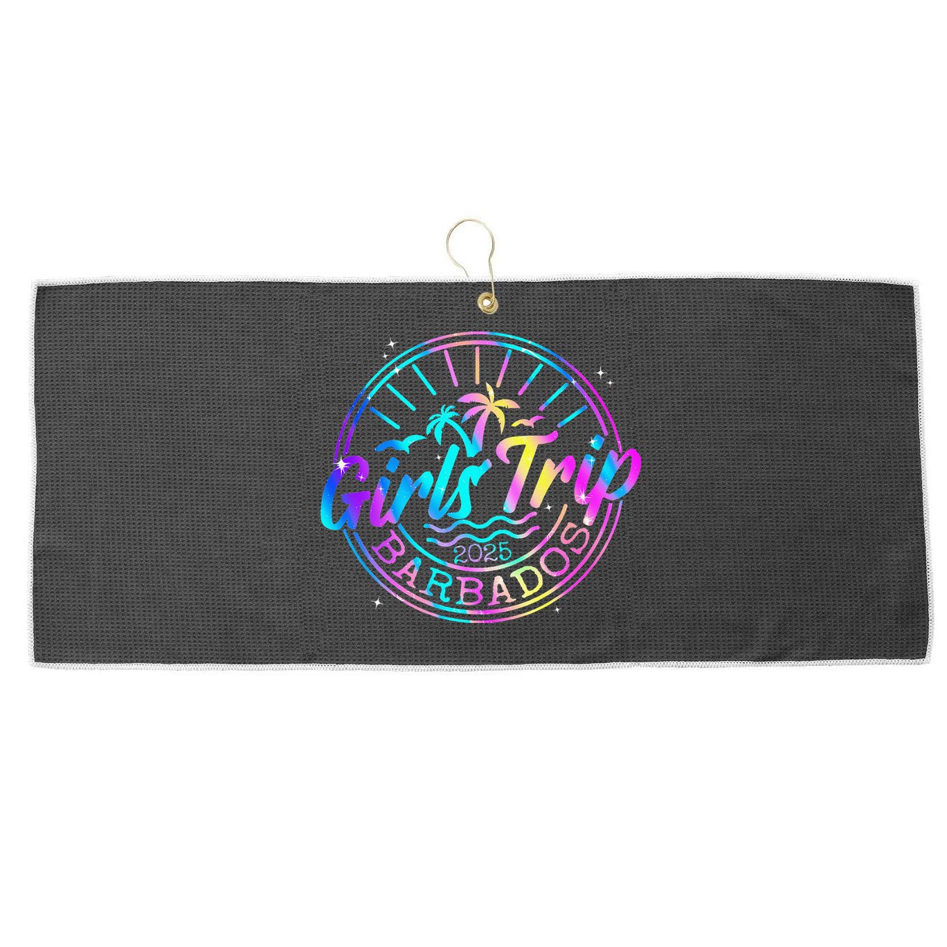 Trip Barbados 2025 Weekend Vacation Birthday Squad Large Microfiber Waffle Golf Towel
