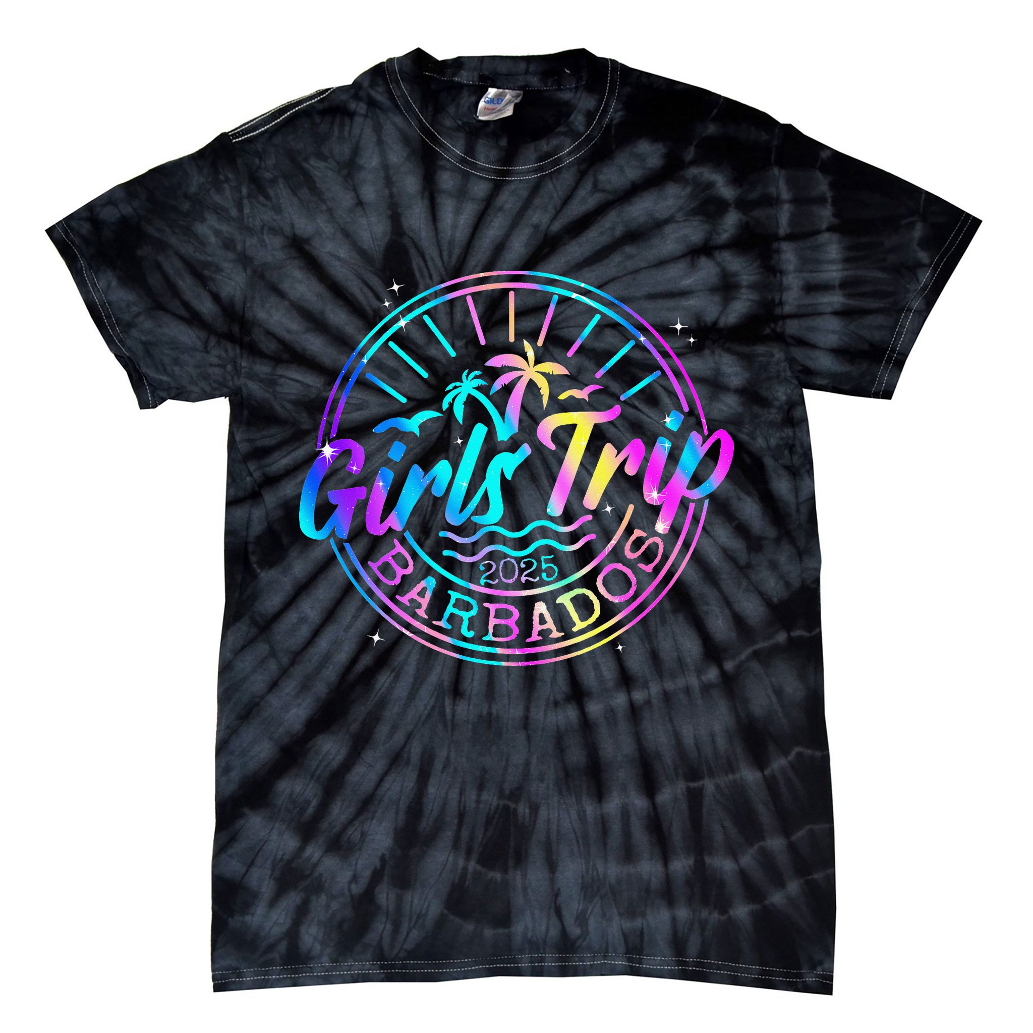 Trip Barbados 2025 Weekend Vacation Birthday Squad Tie-Dye T-Shirt