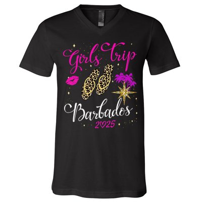 Trip Barbados 2025 Weekend Vacation Birthday Squad V-Neck T-Shirt