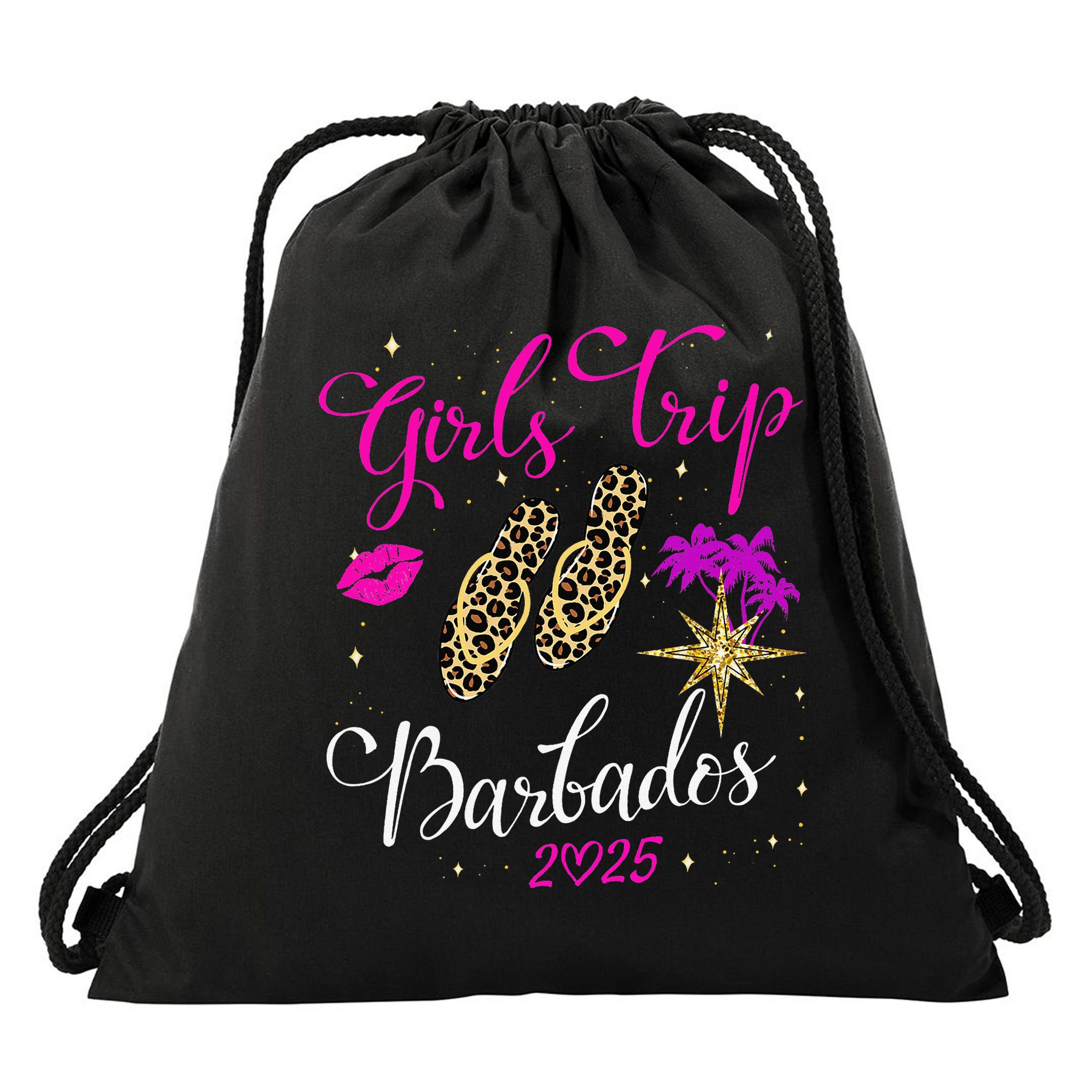 Trip Barbados 2025 Weekend Vacation Birthday Squad Drawstring Bag