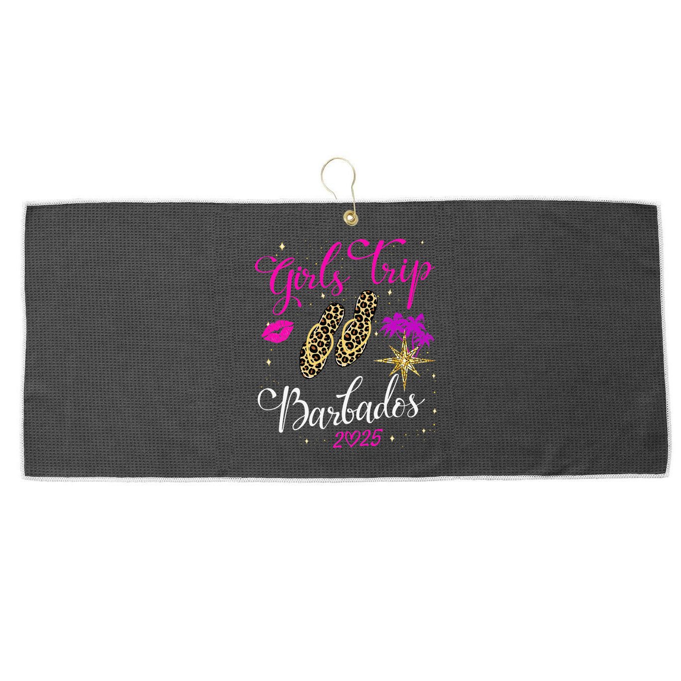 Trip Barbados 2025 Weekend Vacation Birthday Squad Large Microfiber Waffle Golf Towel