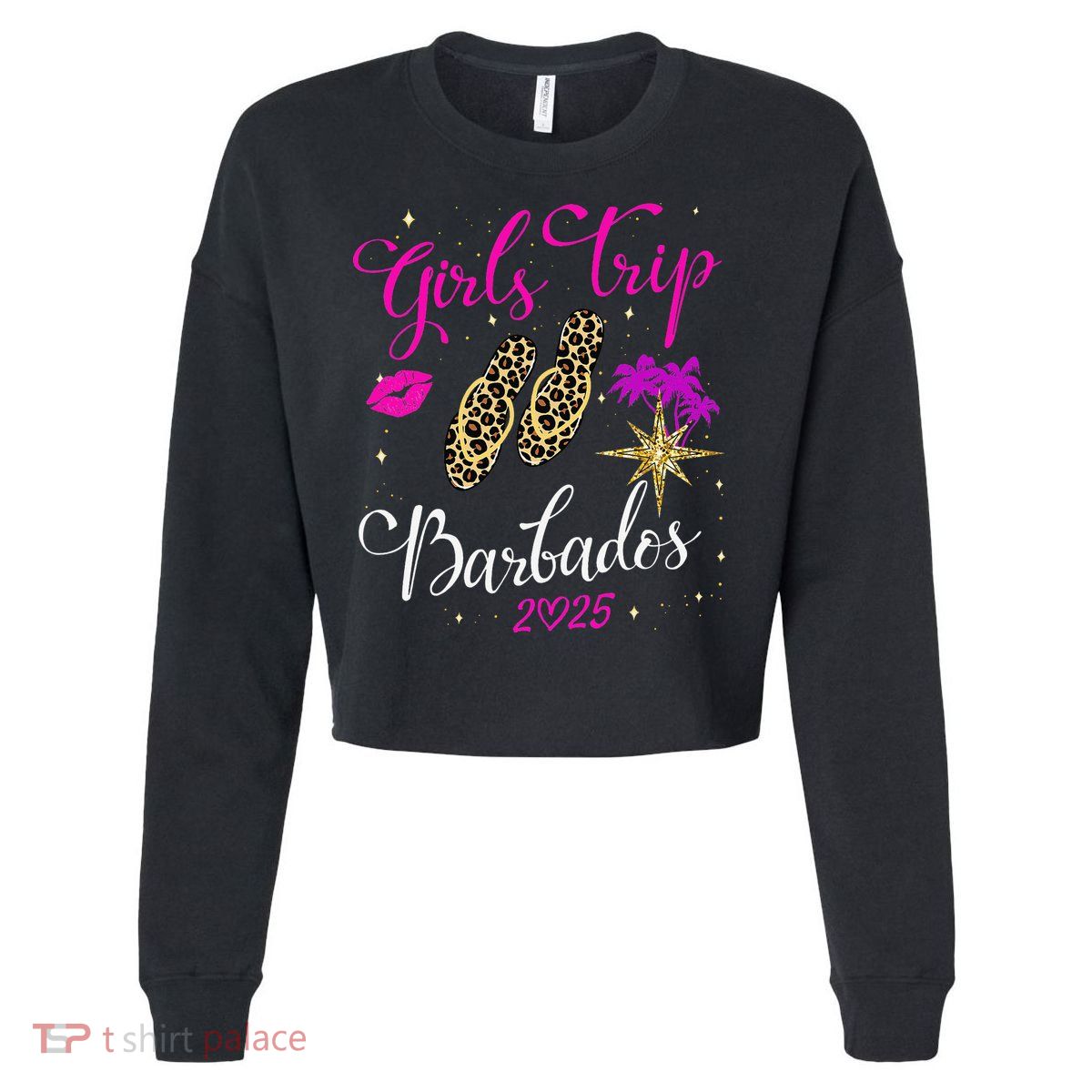 Trip Barbados 2025 Weekend Vacation Birthday Squad Cropped Pullover Crew