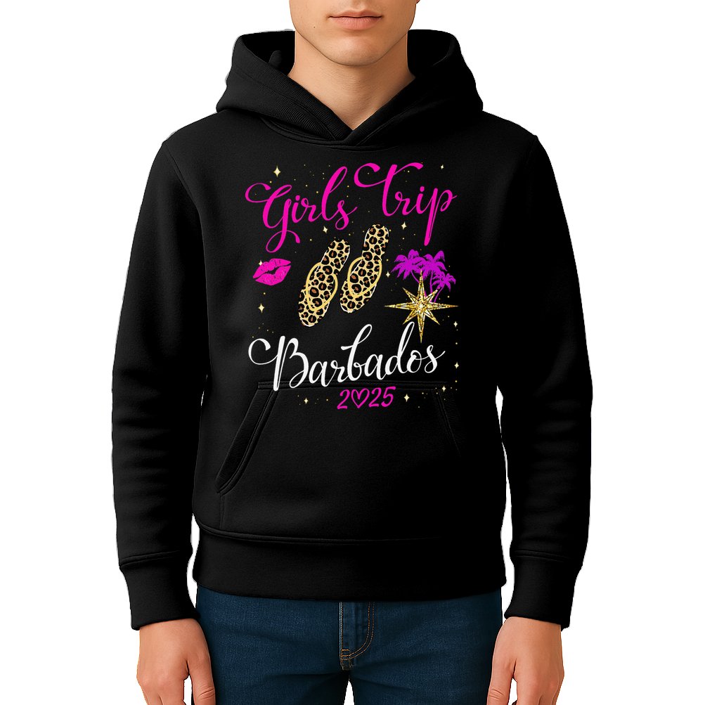 Trip Barbados 2025 Weekend Vacation Birthday Squad Kids Hoodie